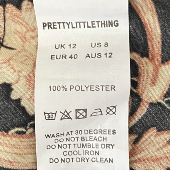 PrettyLittleThing pull on abstract pattern elastic waist drawstring pants size 8 - Picture 7 of 10